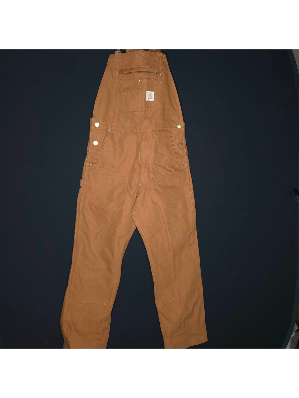 Men's Carhartt RO1-M Relaxed Fit Duck Bib Overalls Carhartt Brown Sz 32 x 32